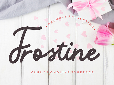 Frostine Curly Monoline Typeface