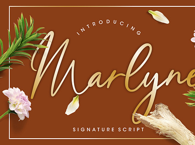 Marlyne Signature Script branding brush calligraphy handwriting handwritten logo quotes script signature typography