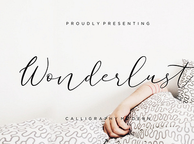 Wonderlust Calligraphy Modern branding brush calligraphy handwriting handwritten logo quotes script signature typography