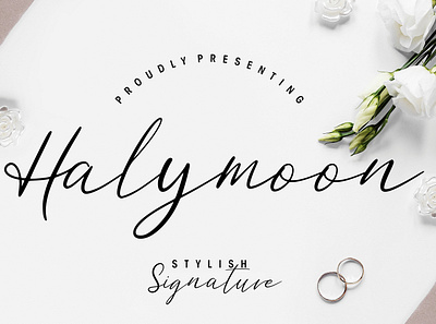 Halymoon Stylish Signature branding brush calligraphy handwriting handwritten logo quotes script signature typography