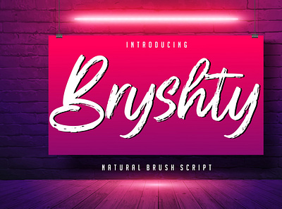 Bryshty Natural Brush Script branding brush calligraphy handwriting handwritten logo quotes script signature typography