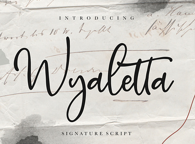 Wyaletta Signature Script branding brush calligraphy handwriting handwritten logo quotes script signature typography