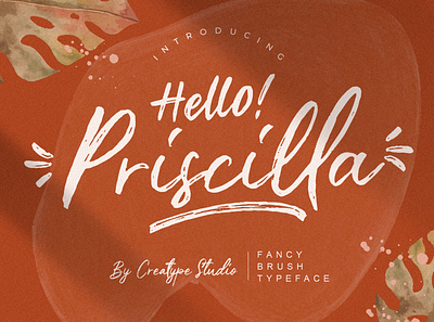 Priscilla Fancy Brush Typeface branding brush calligraphy handwriting handwritten logo quotes script signature typography