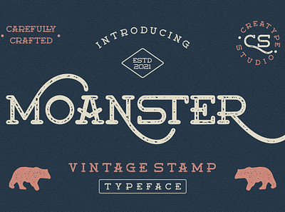 Moanster Vintage Stamp font fonts free free fonts free retro fonts free vintage font handwritten retro font vintage