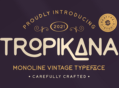 Tropikana Monoline Vintage Typeface font fonts free free fonts free retro fonts free vintage font handwritten retro font vintage