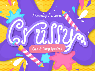 Crully Cute & Curly Typeface happy