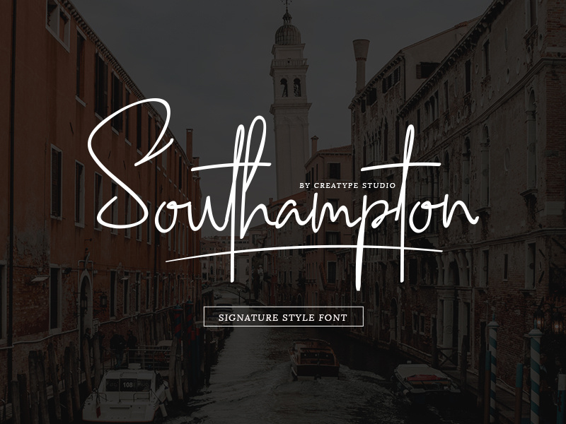 Southampton Signature Font elegant luxury stylish branding logo style fashion natural casual script handwritten handwriting
