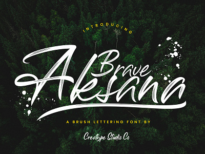 Aksana Brush Script brush handlettering handmade handwritten ligature logo marker paintbrush sign stylist swashes urban