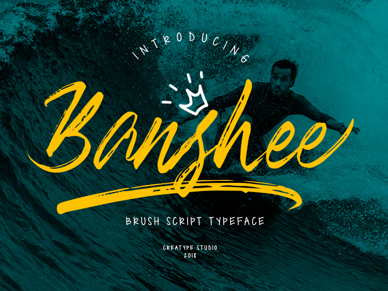 Banshee Brush Script paintbrush sign stylist marker ligature handmade swashes logo handlettering urban handwritten brush