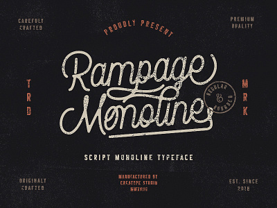 Rampage Monoline Script branding casual elegant handlettering handwriting handwritten ligature logo script stylish swashes