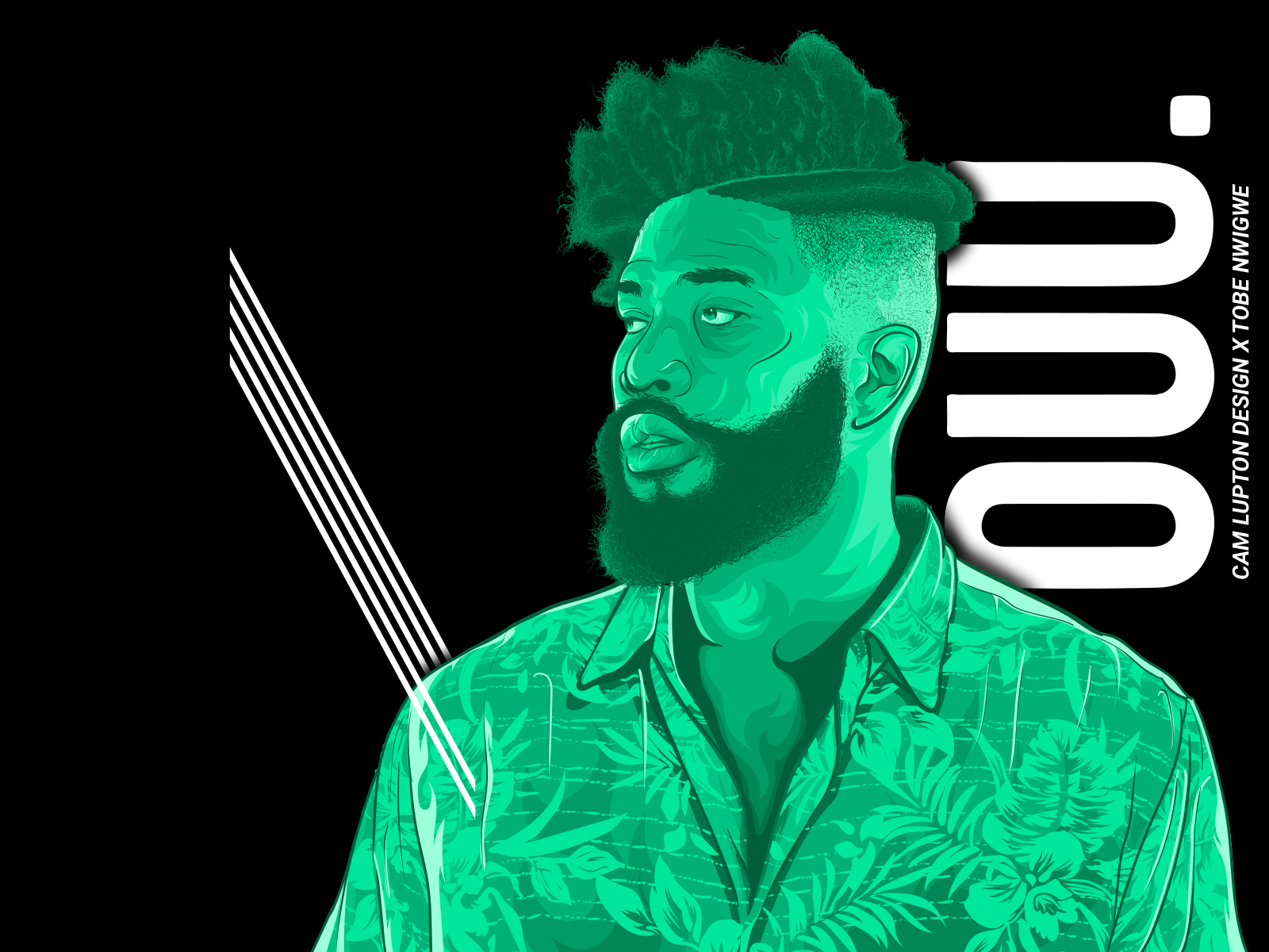 OUU -- Cam Lupton X Tobe Nwigwe design flat houston illustration portrait rapper ui vector