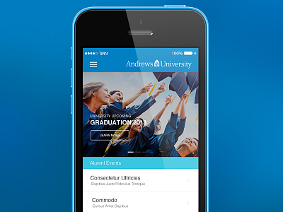 App Andrews University app clean ios iphone layout ui