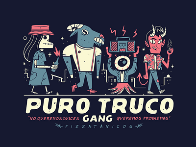 Puro Truco Gang character design dia de muertos halloween illustration mexico spooky trick or treat
