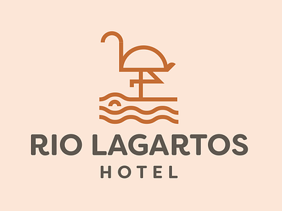 Hotel Rio Lagartos branding clean design hotel logo monoline simple