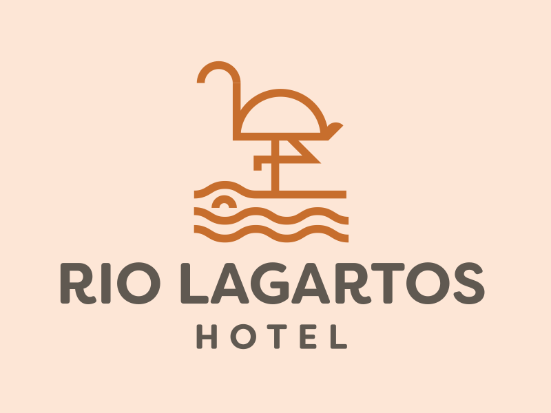 Hotel Rio Lagartos design simple clean monoline branding hotel logo