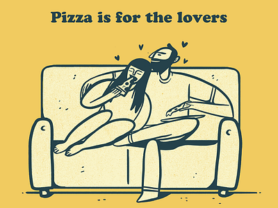 pizza is for the lovers illustration line art lineart linework mexico modern pizza