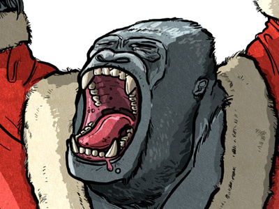 Santa Gorilla gorilla illustration