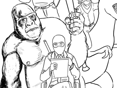 dr. mcninja fanart gorilla illustration