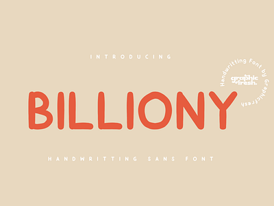 Billiony Handwritting Sans Font art cute font font fonts handmade handwritting handwritting sans logo font designs sans font sans serif typedesign