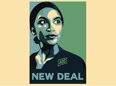 AOC - New Deal poster branding design environment green illustration political politics poster posters