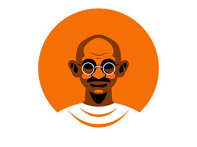 Mahatma Gandhi face gandhi illustration portrait vector