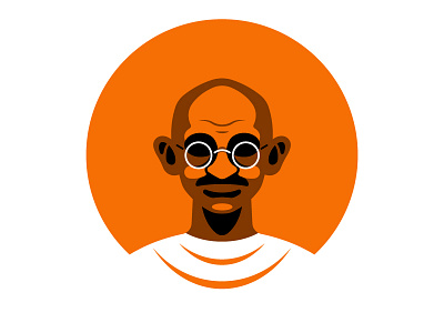 Mahatma Gandhi face gandhi illustration portrait vector