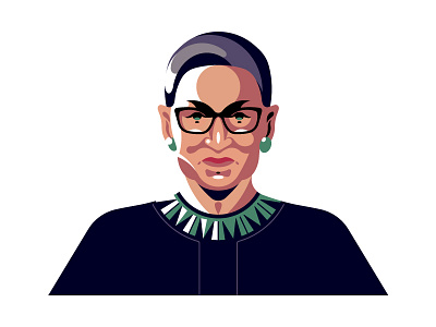 Ruth Bader Ginsburg design face illustration portrait vector