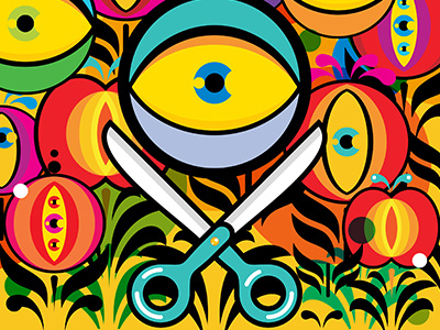 Eyes eye illustration plant scissors vector