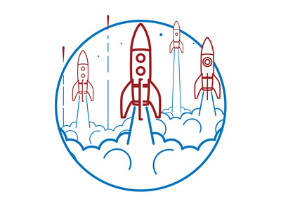 Rocker flat illustration rocket space vector