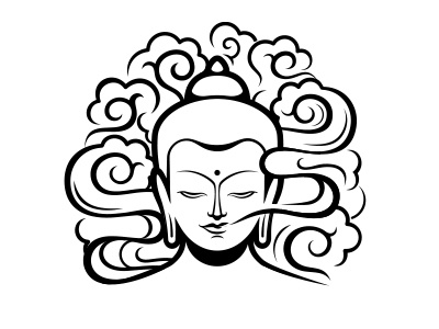 Buddha black buddha face india logo portrait smoke