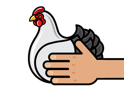 Chicken 2d bird chicken hand vector