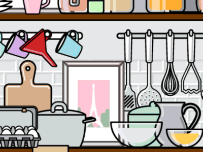 Cooking food 2d aftereffects cooking food gif interior kitchen tools vector