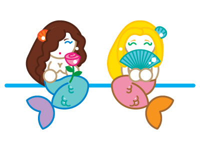 Mermaid beauty character conversation fish girl mermaid sea vector