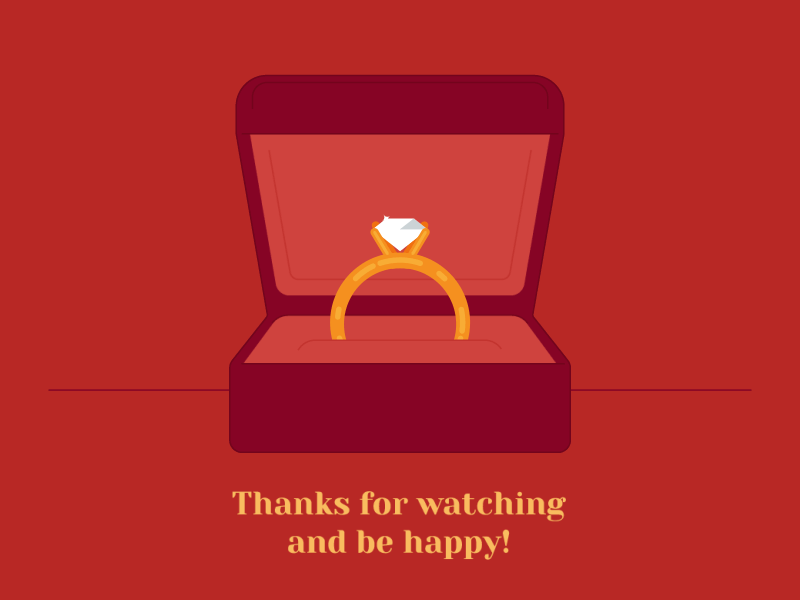 Thanks For Watching animation bride brilliant gift gold marry ring tradition wedding