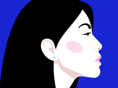 Japanese youth face girl illustration portrait vector