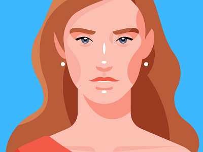 Portrait beauty design face girl illustration portrait vector