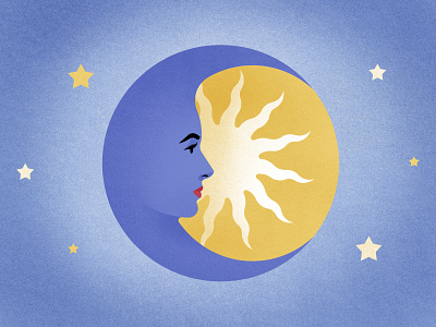 The Moon with the face face illustration moon portrait vector