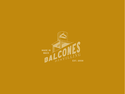 Balcones Distilling hand drawn illustration typography vintage