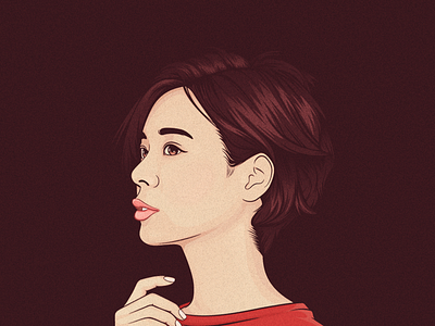 Short-Haired Girl girl hair illustration portrait self short short haired vector woman