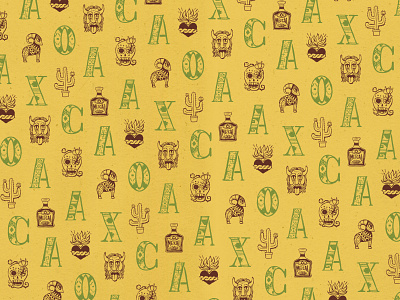 Oaxaca Alphabets alphabet cactus fabrics folk art hand drawn heart illustration latin america lettering letters line drawing mexican mexico oaxaca pattern pen and ink skull surface design typography vintage