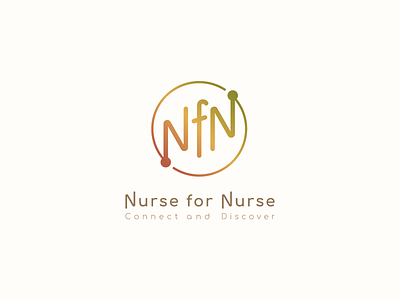Nurse for Nurse(NfN) circle connection diversity gradient inclusion logo logo design minimal minimalist minimalistic nursing organisation simple soft visual identity warm