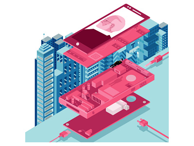 La importancia del sueño. editorial flat design illustration isometric technology