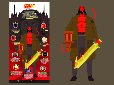 Hellboy diseño editorial illustration