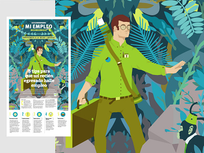 La Selva Laboral design editorial flat design illustration