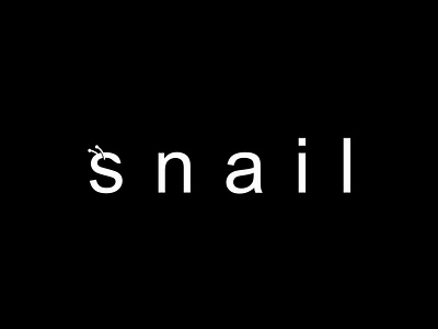 Snail design flat illustration logo typography