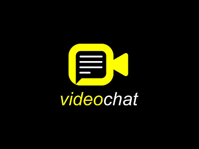 Videochat branding design flat icon illustration logo