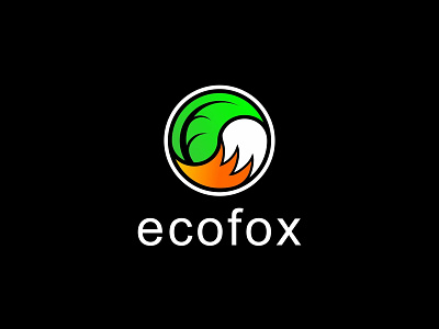 Eco Fox branding design illustration logo