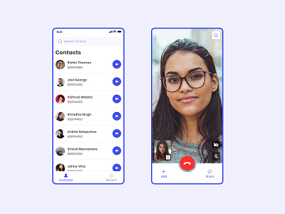 Video Call App Screen adobexd app interaction ui uiux usability userexperience ux