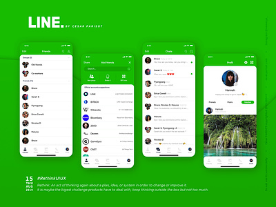 Line app 2019 app apple bicolor challenge concept green improve japan line personal rethink ui