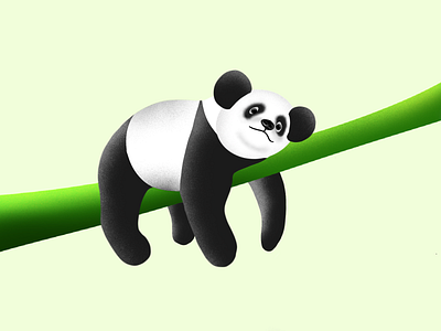 Lazy panda!! digitalart dribbleartist illustration ipadproart jungle lazy panda procreate